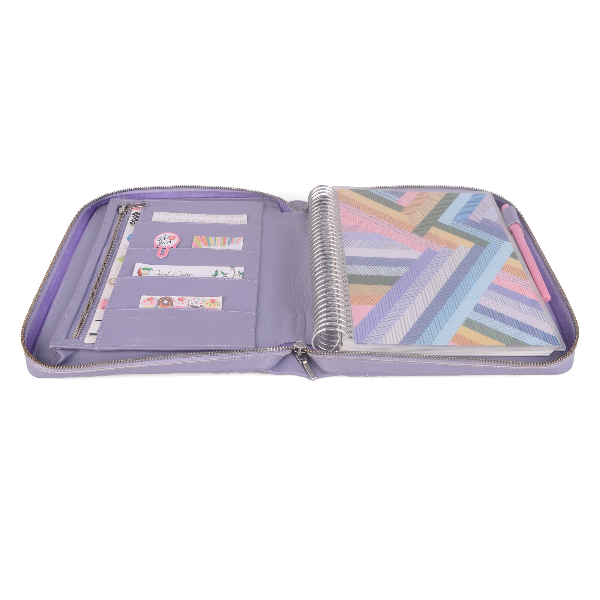 Pen+Gear Disc Planner Accessory Kit, Purple Floral, 9 Pieces